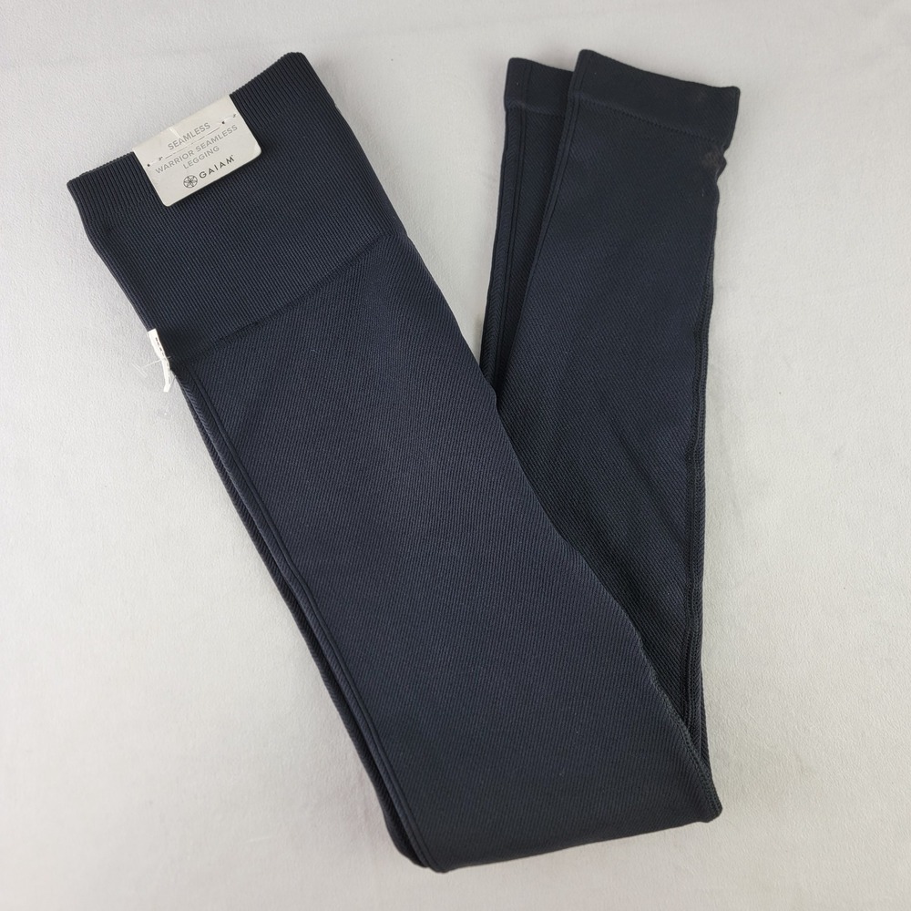 Gaiam Warrior Seamless Leggings Black High Rise Yoga Pants Womens XS NEW